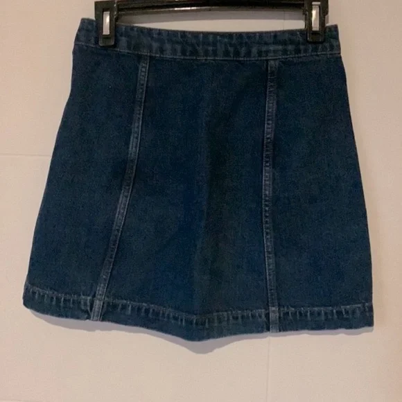 Topshop Moto Women's Blue Jeans Skirt Button-up - Picture 4 of 5